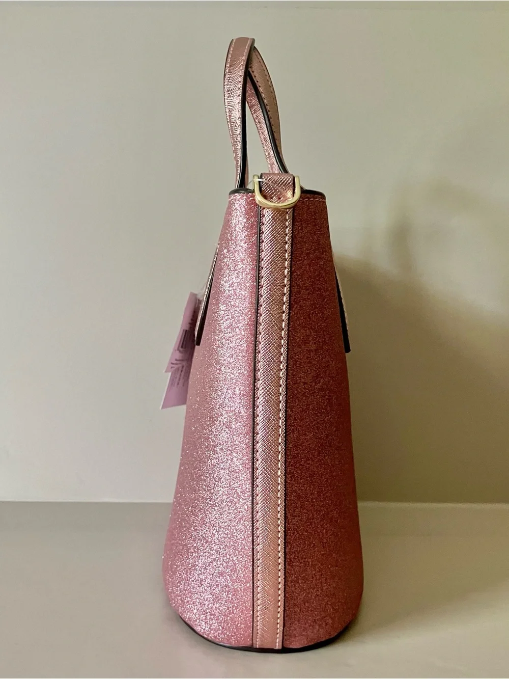 Kate Spade New York Mitten‎ Pink Glimmer Leather Satchel Handbag NWT